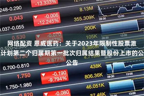 网络配资 恩威医药：关于2023年限制性股票激励计划第二个归属期第一批次归属结果暨股份上市的公告